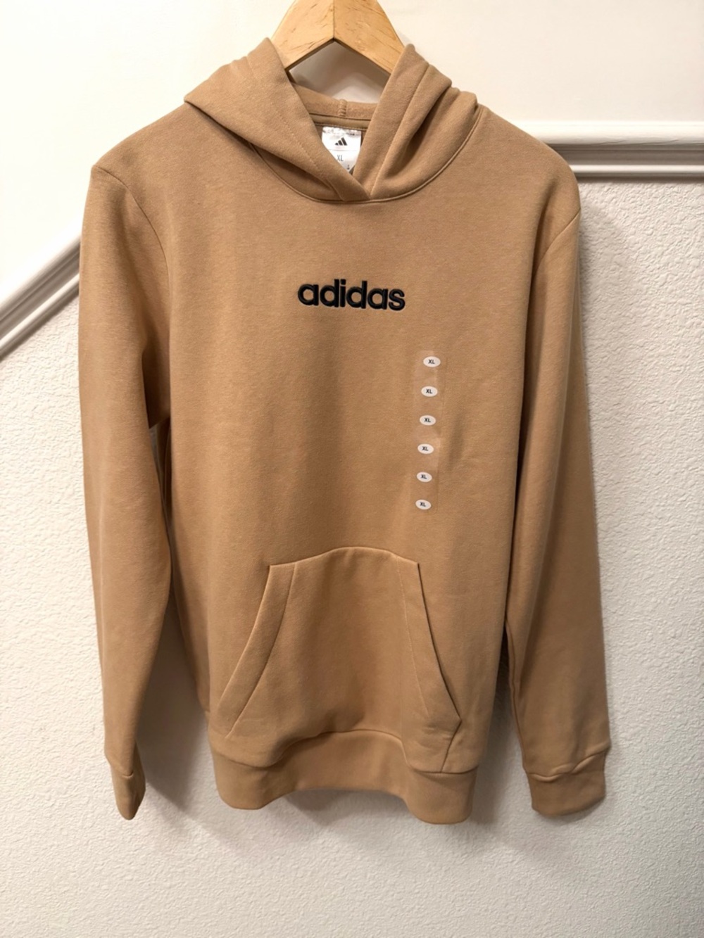 Adidas Boys Tan Hoodie Sweatshirt Size XL